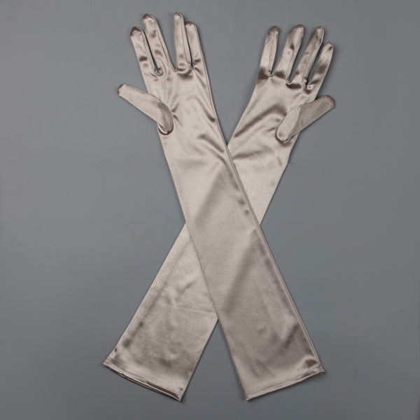 TIPY TIPY TAP FULLFINGER SATIN ELBOW LENGTH GLOVES - CHAMAGNE