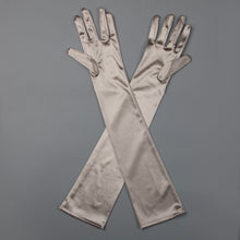 TIPY TIPY TAP FULLFINGER SATIN ELBOW LENGTH GLOVES - CHAMAGNE