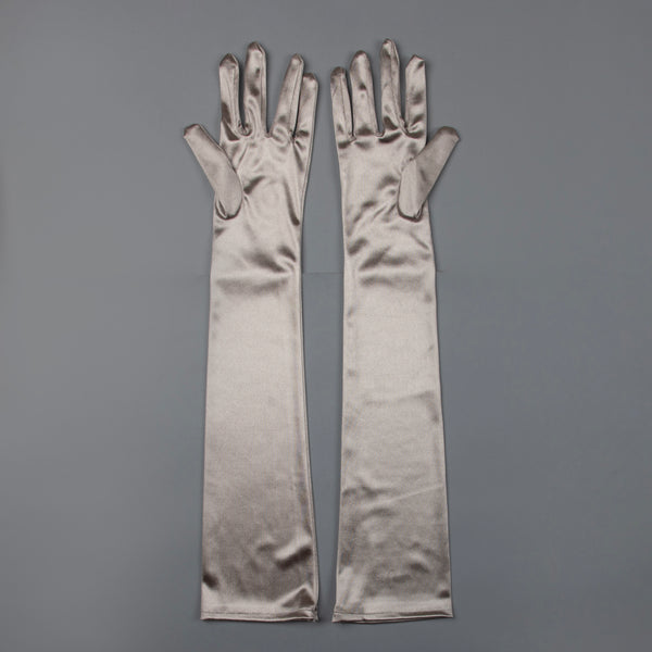 TIPY TIPY TAP FULLFINGER SATIN ELBOW LENGTH GLOVES - CHAMAGNE