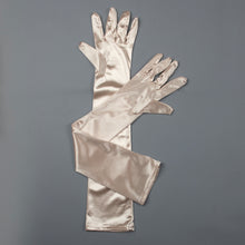 TIPY TIPY TAP FULLFINGER SATIN ELBOW LENGTH GLOVES - ROSE GOLD