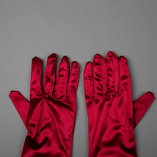 TIPY TIPY TAP FULLFINGER SATIN ELBOW LENGTH GLOVES - WINE