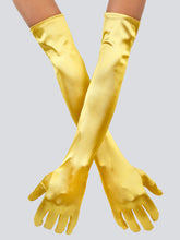 TIPY TIPY TAP FULLFINGER SATIN ELBOW LENGTH GLOVES - YELLOW