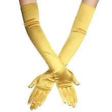 TIPY TIPY TAP FULLFINGER SATIN ELBOW LENGTH GLOVES - YELLOW