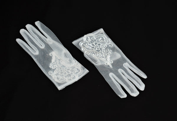 TIPY TIPY TAP FULL FINGER SELF DESIGN GLOVES - IVORY