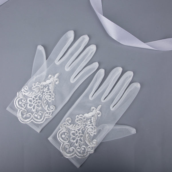 TIPY TIPY TAP FULL FINGER SELF DESIGN GLOVES - IVORY