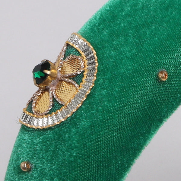 TIPY TIPY TAP PUFFY ETHNIC GOTA HAIRBAND - GREEN