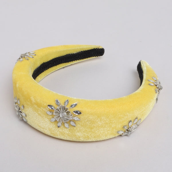 TIPY TIPY TA[ PUFFY ETHNIC STONES HAIRBAND - YELLOW