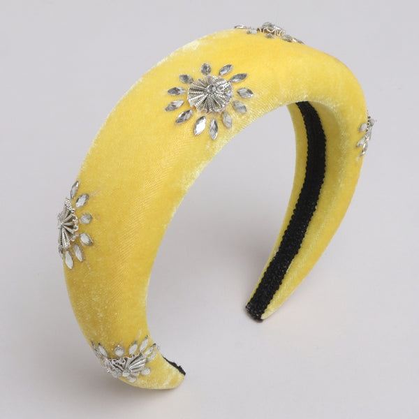 TIPY TIPY TA[ PUFFY ETHNIC STONES HAIRBAND - YELLOW
