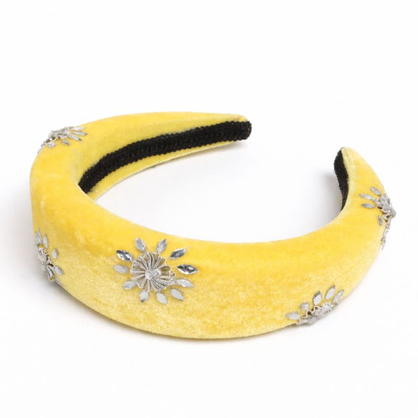 TIPY TIPY TA[ PUFFY ETHNIC STONES HAIRBAND - YELLOW