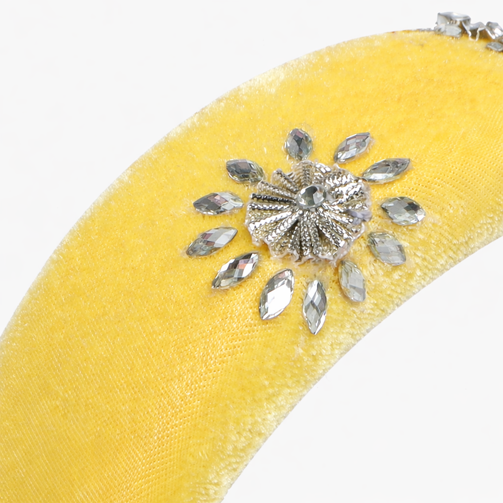 TIPY TIPY TA[ PUFFY ETHNIC STONES HAIRBAND - YELLOW