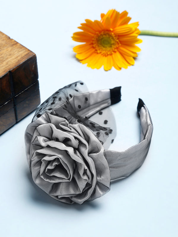 TIPY TIPY TAP ROSETTE VEIL HAIRBAND - WHITE