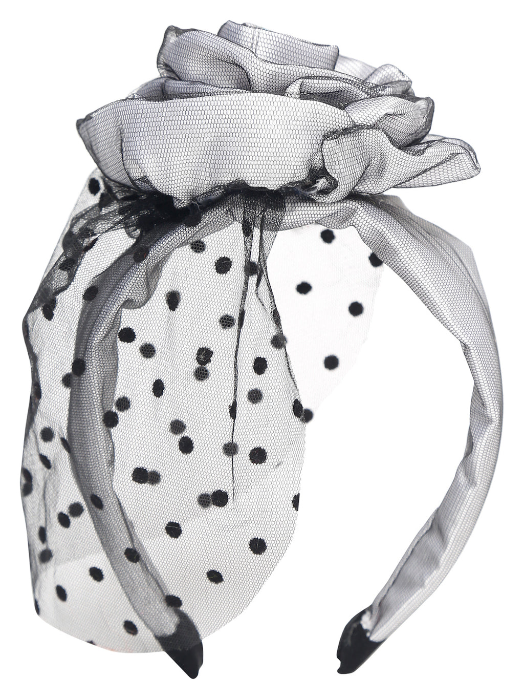 TIPY TIPY TAP ROSETTE VEIL HAIRBAND - WHITE