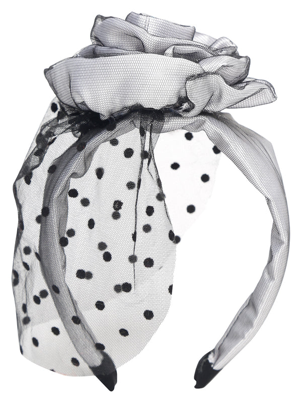 TIPY TIPY TAP ROSETTE VEIL HAIRBAND - WHITE