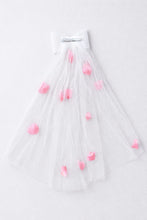 TIPY TIPY TAP Girls White Pearl Bow Veil Hair Clip with Pink Petal Detailing | Party & Wedding Hair Accessory