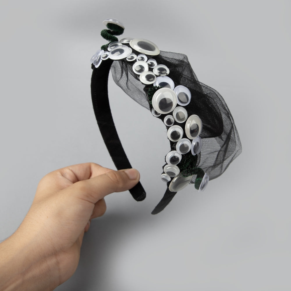 TIPY TIPY TAP SCARY EYES HAIRBAND WITH VEIL - BLACK