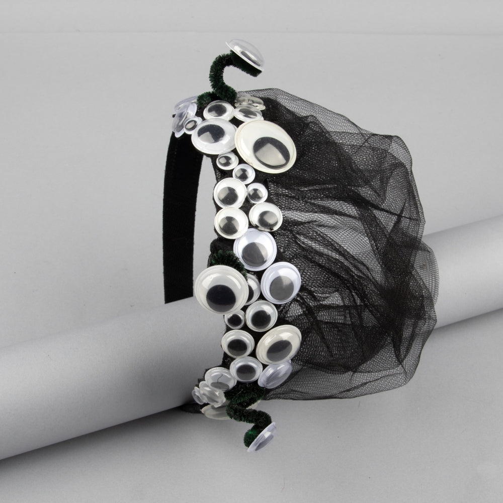 TIPY TIPY TAP SCARY EYES HAIRBAND WITH VEIL - BLACK