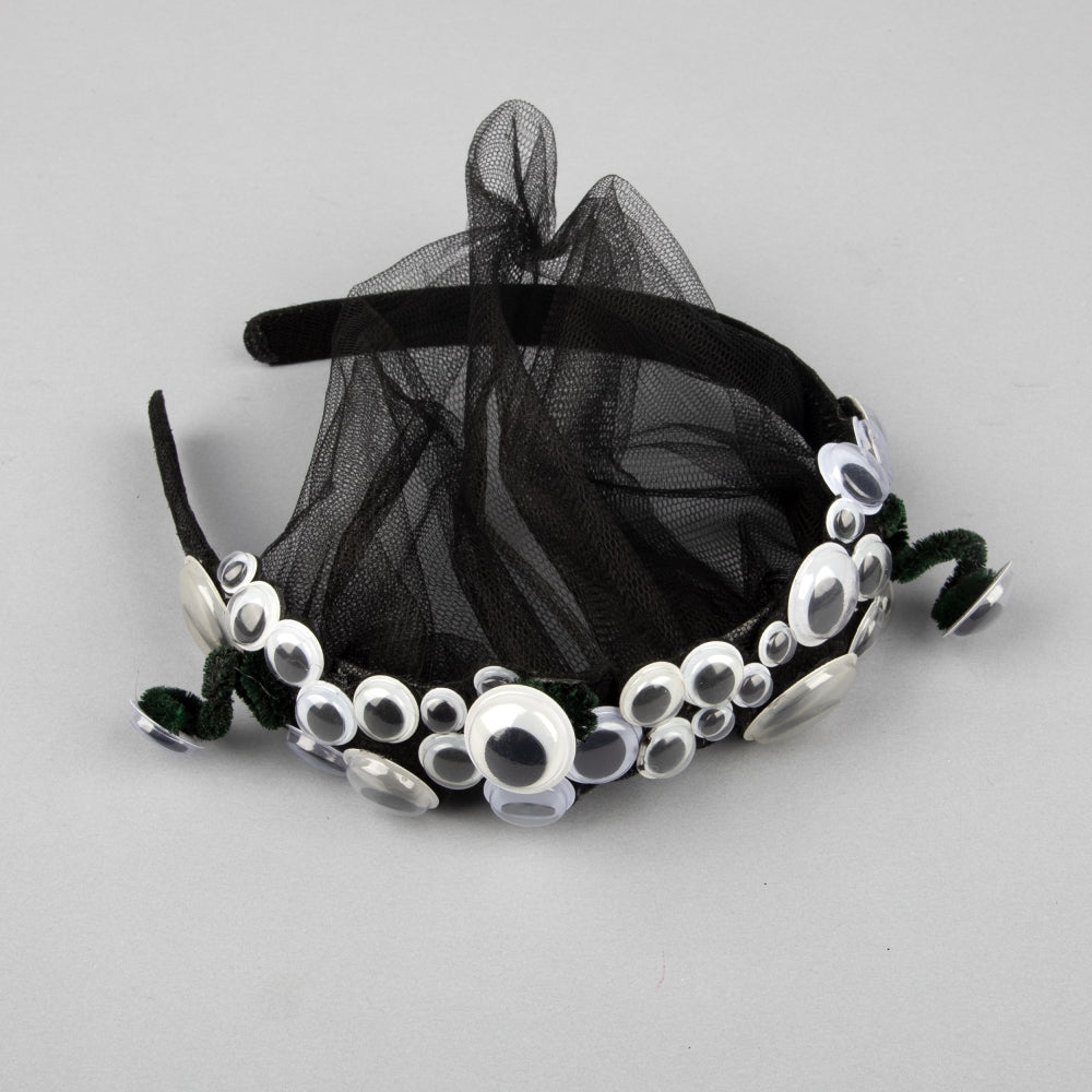 TIPY TIPY TAP SCARY EYES HAIRBAND WITH VEIL - BLACK