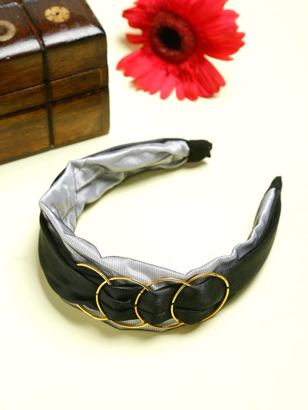 TIPY TIPY TAP GOLD RING HOOP HAIRBAND - BLACK