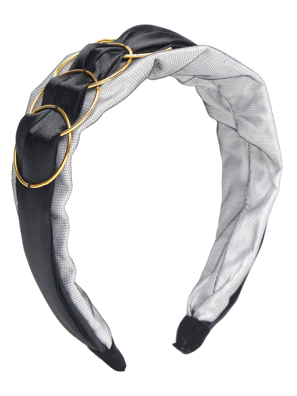 TIPY TIPY TAP GOLD RING HOOP HAIRBAND - BLACK