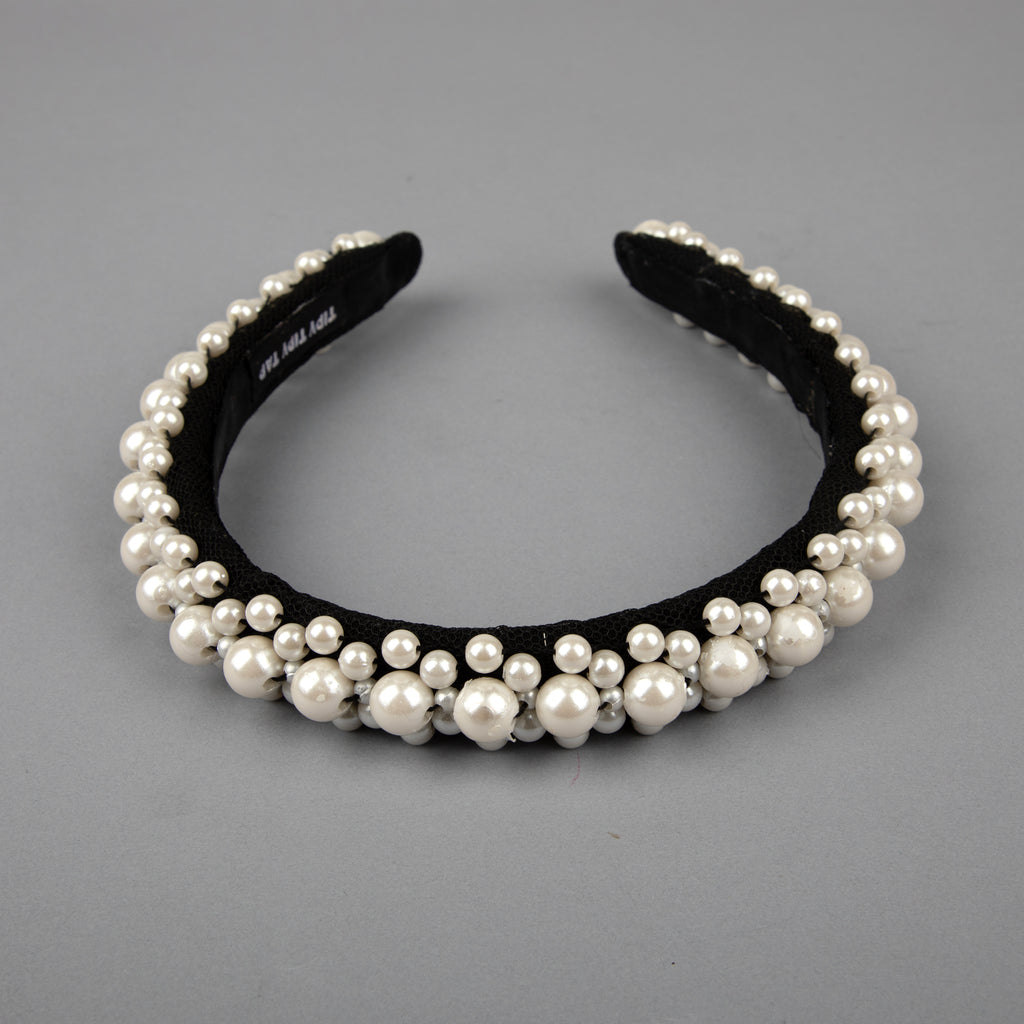 TIPY TIPY TAP PEARL FILLED HAIRBAND - IVORY