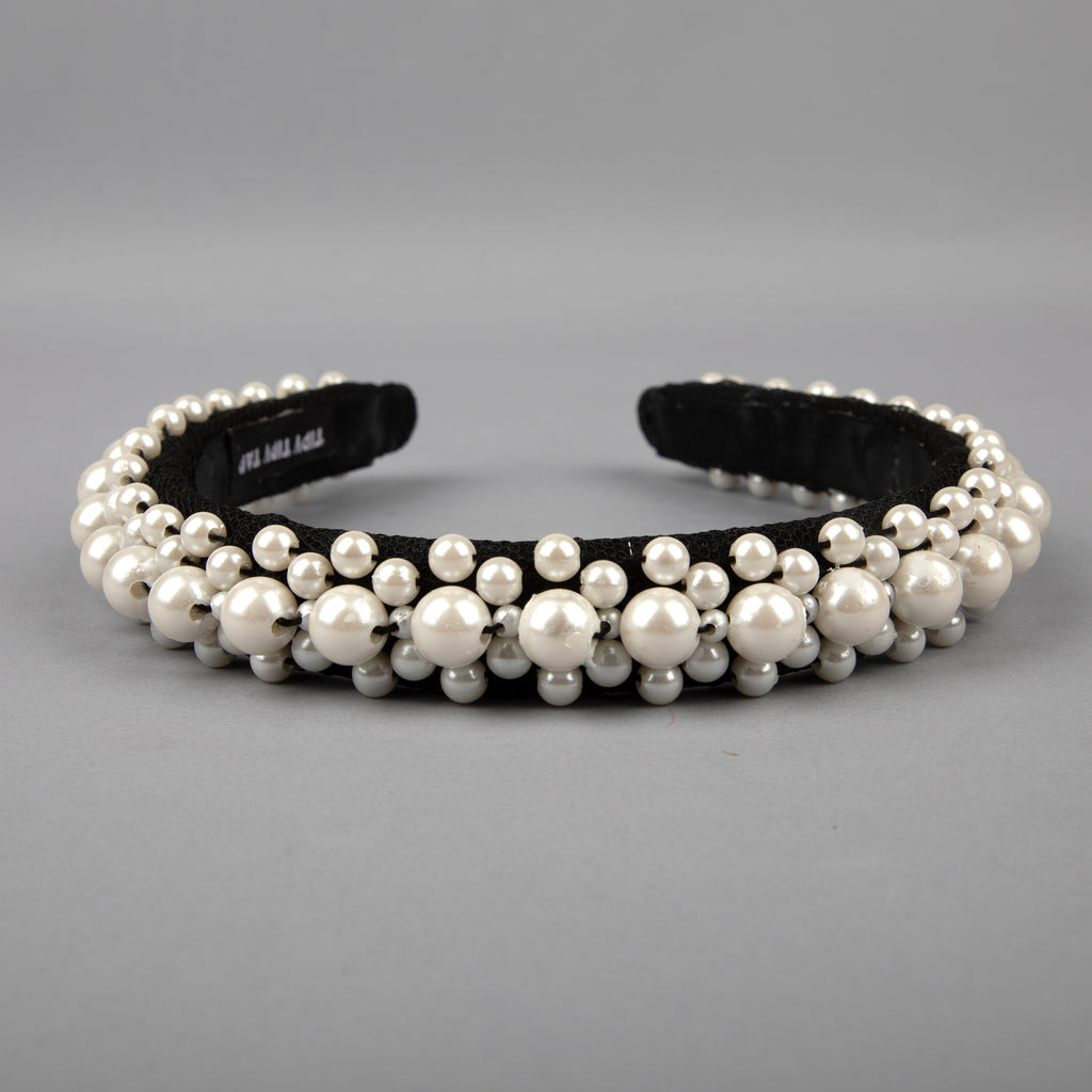 TIPY TIPY TAP PEARL FILLED HAIRBAND - IVORY
