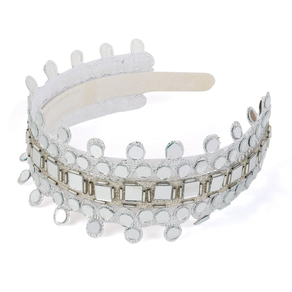TIPY TIPY TAP MIRROR BEADS HAIR BAND - SILVER