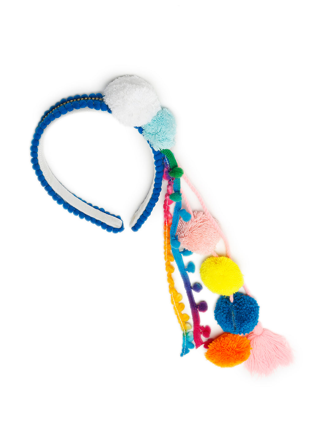 TIPY TIPY TAP POM POM TASSEL HAIR BAND - BLUE