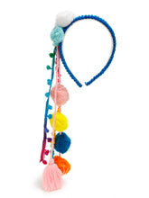 TIPY TIPY TAP POM POM TASSEL HAIR BAND - BLUE