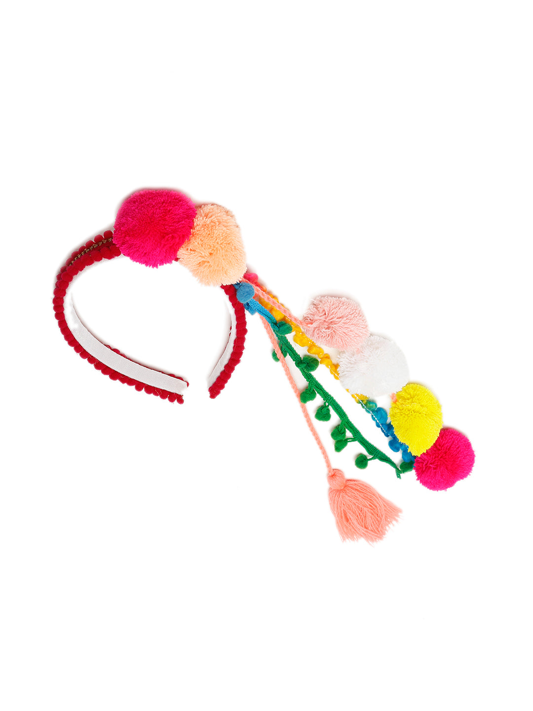 TIPY TIPY TAP POM POM TASSEL HAIR BAND - RED