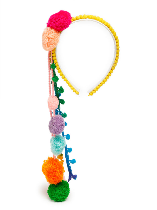 TIPY TIPY TAP POM POM TASSEL HAIR BAND - YELLOW