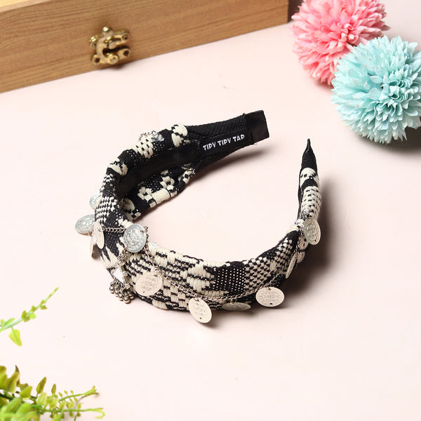 TIPY TIPY TAP FRONT CHAINS HAIRBAND - BLACK & WHITE
