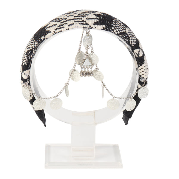TIPY TIPY TAP FRONT CHAINS HAIRBAND - BLACK & WHITE