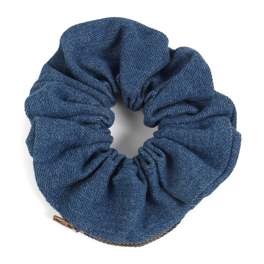 TIPY TIPY TAP POCKET DENIM SCRUNCHIE - BLUE
