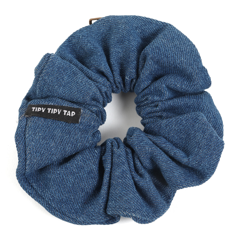 TIPY TIPY TAP POCKET DENIM SCRUNCHIE - BLUE