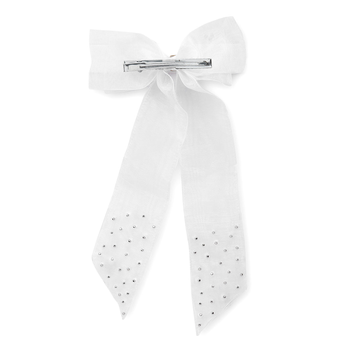 TIPY TIPY TAP PEARLY BOW CLIP - WHITE