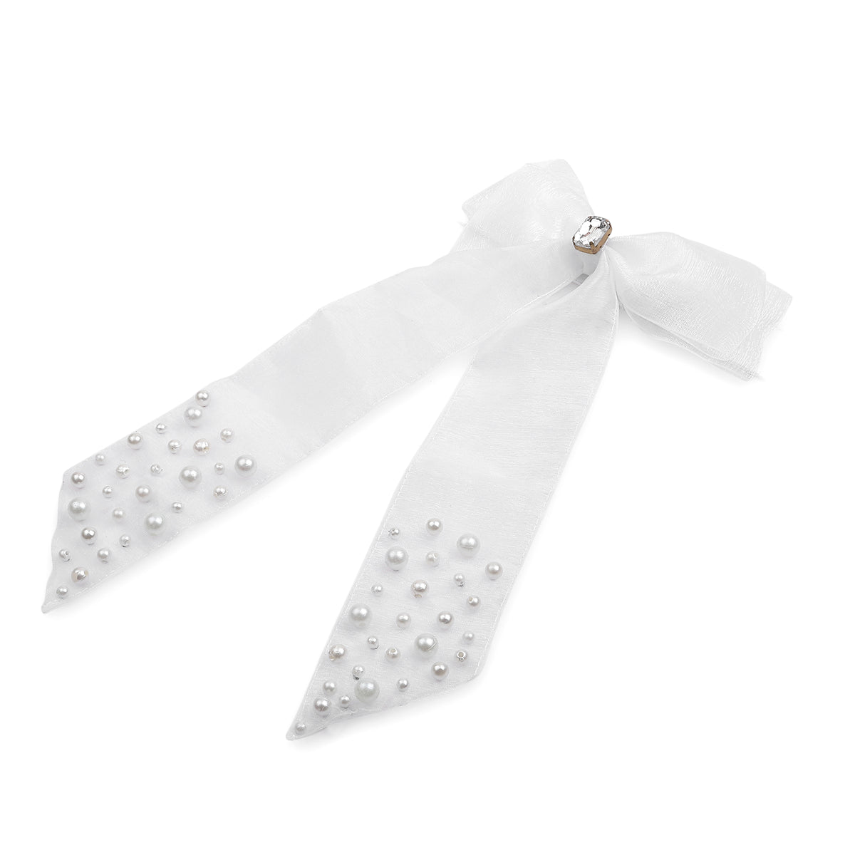 TIPY TIPY TAP PEARLY BOW CLIP - WHITE