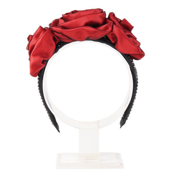 TIPY TIPY TAP EMBELLISHED FLOWER HAIRBAND - RED