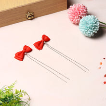 TIPY TIPY TAP BOW WITH STONE TAIL CLIP PAIR - RED