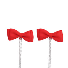 TIPY TIPY TAP BOW WITH STONE TAIL CLIP PAIR - RED