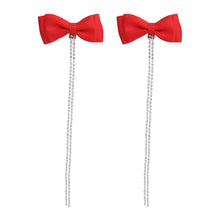 TIPY TIPY TAP BOW WITH STONE TAIL CLIP PAIR - RED