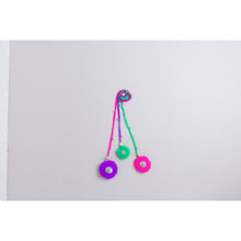 TIPY TIPY TAP Girls Colorful Pom Pom Parandi | Traditional Punjabi Hair Braid Accessory with Silver Detailing