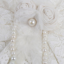 TIPY TIPY TAP Ivory Lace Pearl Floral Baby Headband with Feather Detail