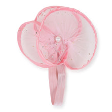 TIPY TIPY TAP Baby Girl Pink Net Flower Headband with Pearl Center | Elegant Party Wear Hair Accessory