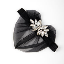 TIPY TIPY TAP STONE EMBELLISHED VEIL HEADBAND - BLACK