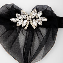 TIPY TIPY TAP STONE EMBELLISHED VEIL HEADBAND - BLACK