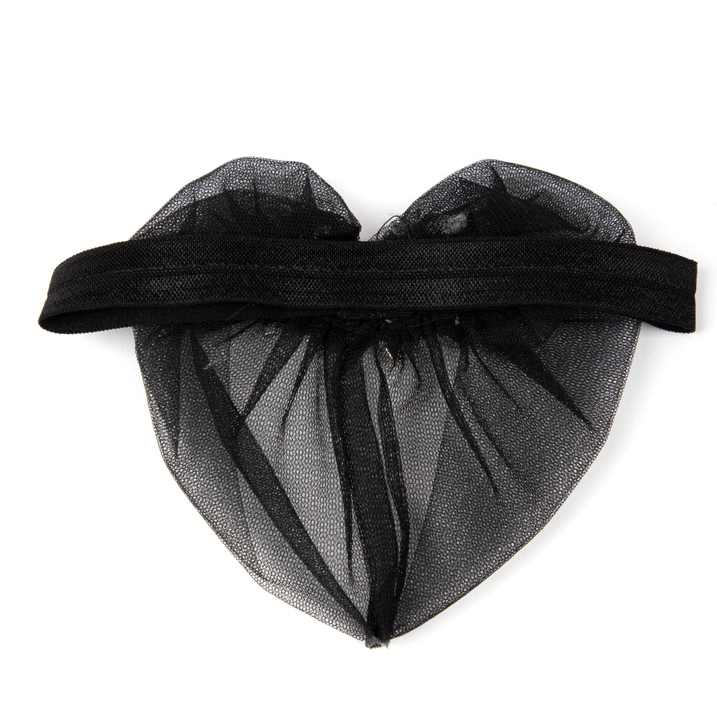 TIPY TIPY TAP STONE EMBELLISHED VEIL HEADBAND - BLACK