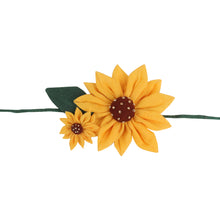 TIPY TIPY TAP Baby Girl Sunflower Headband | Yellow Floral Soft Hair Band with Green Leaf Detail
