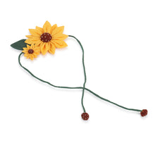 TIPY TIPY TAP Baby Girl Sunflower Headband | Yellow Floral Soft Hair Band with Green Leaf Detail