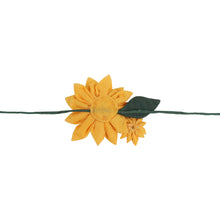 TIPY TIPY TAP Baby Girl Sunflower Headband | Yellow Floral Soft Hair Band with Green Leaf Detail