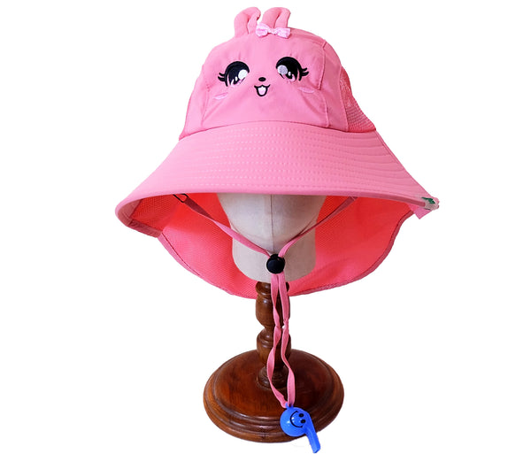 TIPY TIPY TAP UNISEX POLYSTER TAIL CARTOON SUN PROTECTION CAP WITH WHISTLE - PINK